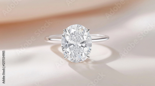 Diamond ring with a white band