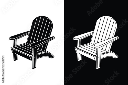 Adirondack chair icon vector on White Background ,Vector Art Illustration on white background.