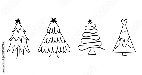 Ensemble d'illustrations de sapin de Noël