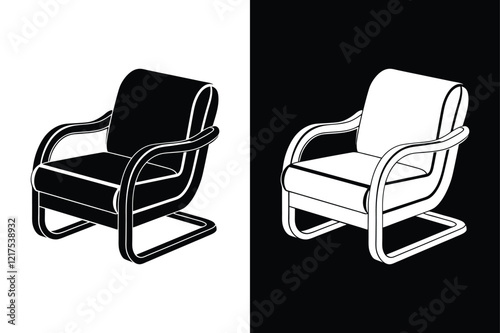 Brno chair icon vector on White Background ,Vector Art Illustration on white background.