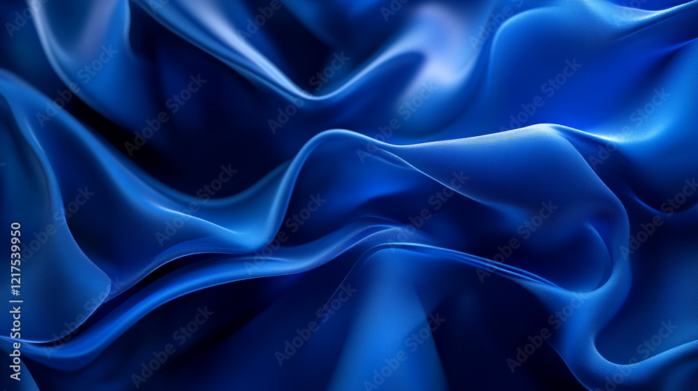 Fototapeta premium Dark Flow. Capturing dynamic essence of an abstract blue wavy gradient background 