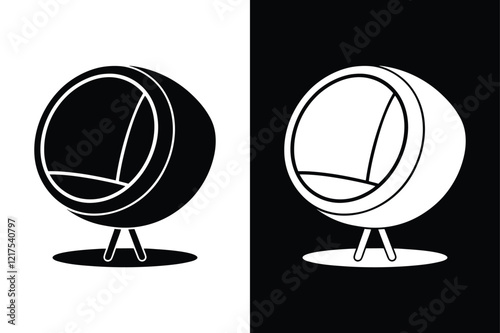 Ball chair icon vector on White Background ,Vector Art Illustration on white background.