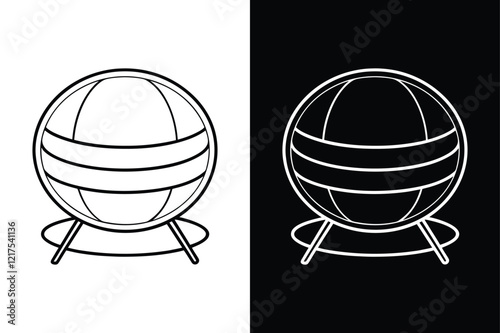 Ball chair icon vector on White Background ,Vector Art Illustration on white background.