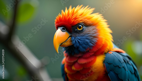 red and yellow macaw close up