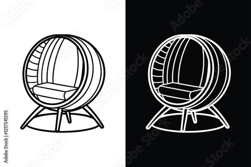 Ball chair icon vector on White Background ,Vector Art Illustration on white background.