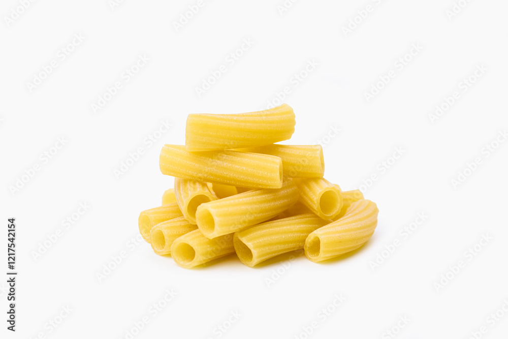 image of rigatoni pasta on a white background. image of rigatoni pasta on a white background.