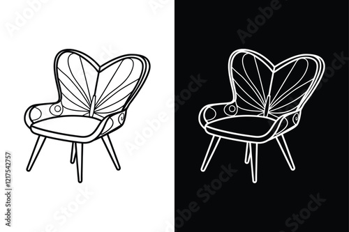 Butterfly chair icon vector on White Background ,Vector Art Illustration on white background.