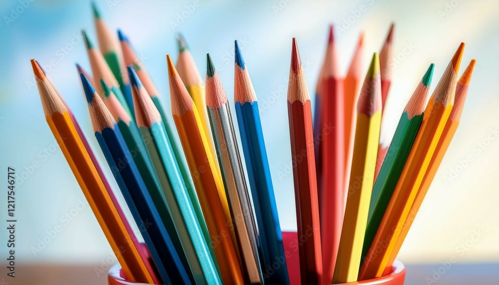 Fototapeta premium color pencils on a white background