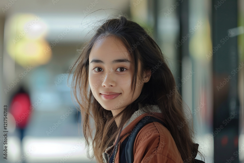 Portrait of a young student in college, generative ai Portrait of a young student in college, generative ai