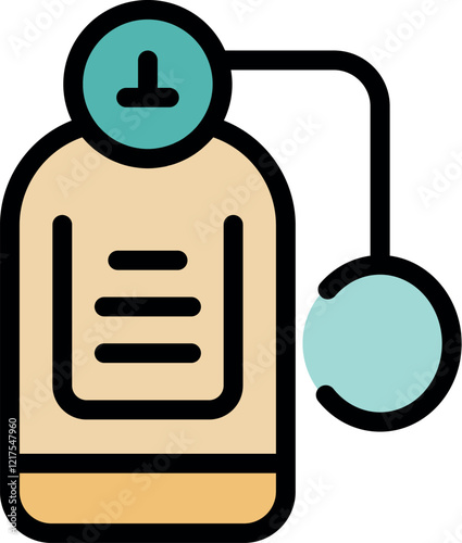 Medical tonometer is measuring blood pressure and downloading data