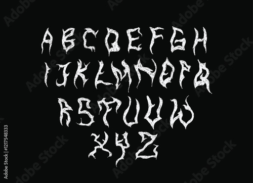Hand written messy abstract vector font scribbles