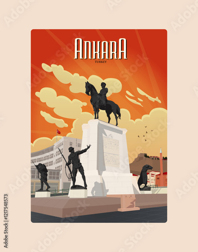 Ankara Capitol City of Turkey Illustration photo