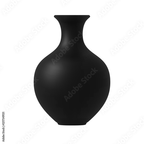 vector black Ceramic vase isolated