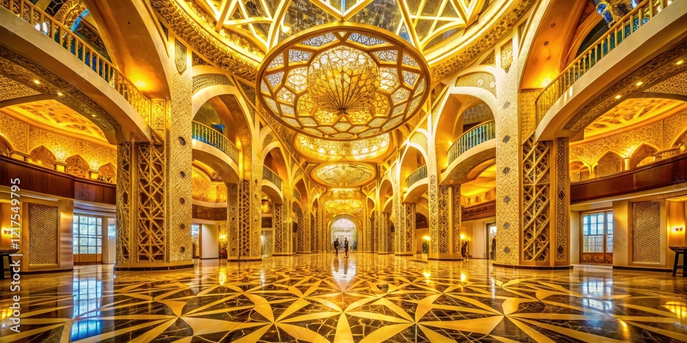 Obraz premium Abstract golden scribbles: chaotic elegance in geometric luxury design.