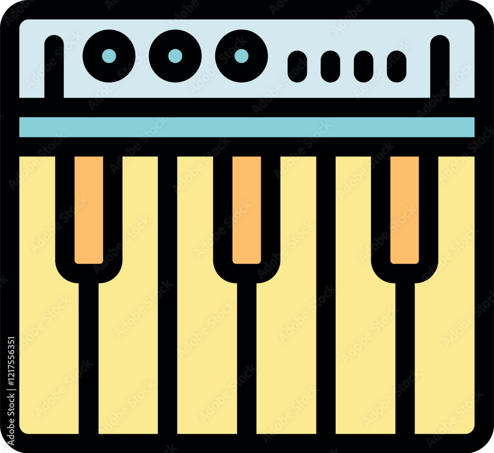 Electronic keyboard producing digital sounds, featuring controls and keys for music creation Electronic keyboard producing digital sounds, featuring controls and keys for music creation