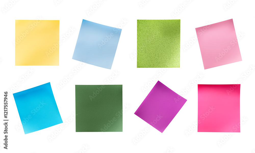 Variety of colorful sticky notes arranged, post it adhesives in different colors, post it notes collection png image Variety of colorful sticky notes arranged, post it adhesives in different colors, post it notes collection png image