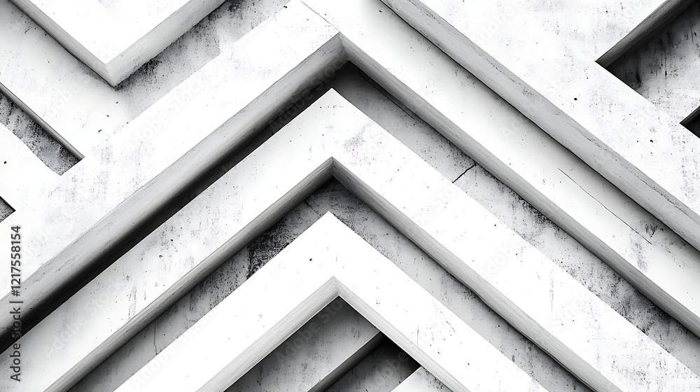 Obraz premium Abstract White Geometric Concrete Structure Design
