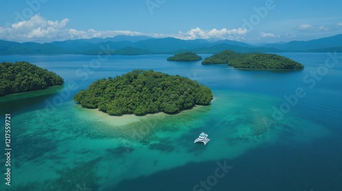 Tropical Island Paradise Catamaran Cruise Scene