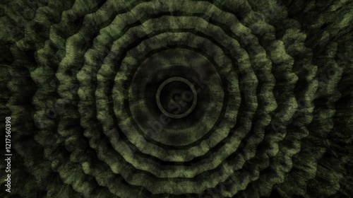 Abstract Green Concentric Circular Wave Pattern Design