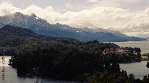 Hotel among the mountains of Bariloche, surrounded by its lakes. Hotel Llao Llao. 