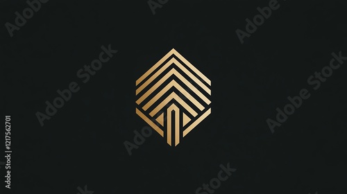 Wallpaper Mural Abstract Gold Hexagon Logo Design Illustration Torontodigital.ca