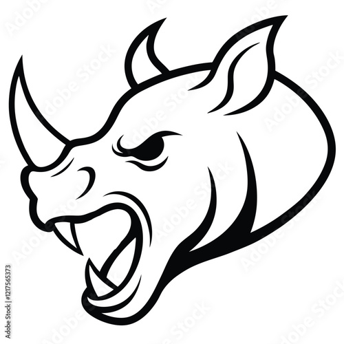 roaring rhino head
