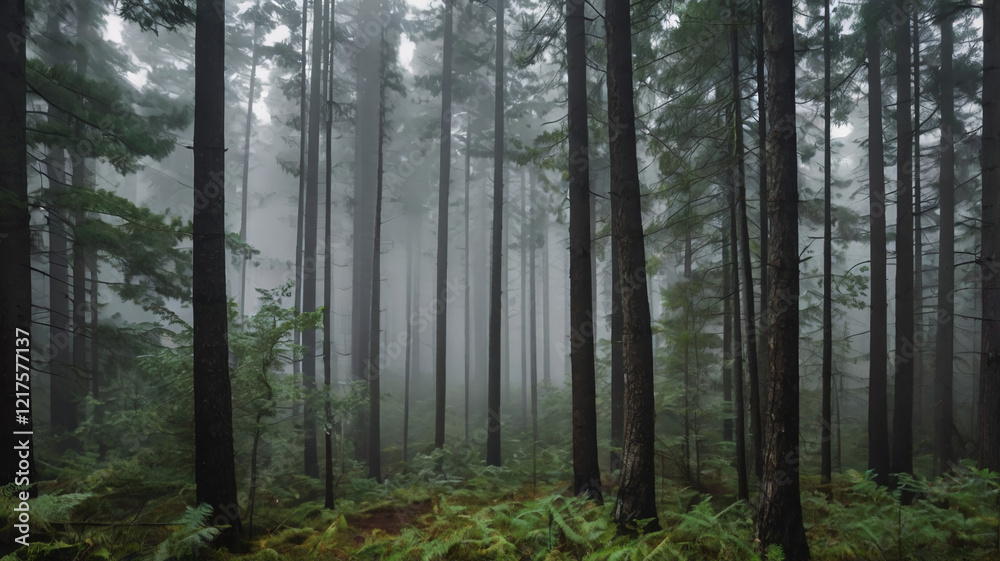 Fototapeta premium Misty Morning Forest