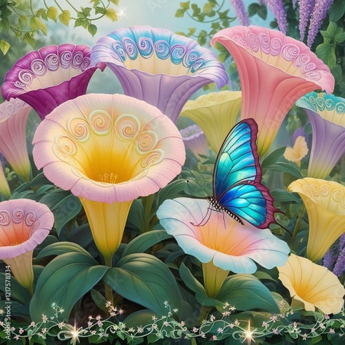 A magical garden of vibrant flowers.AI generated