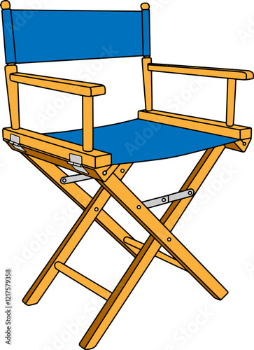 blue chair film director vector illustration isolated on white background