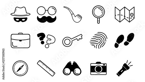 Sherlock Holmes concept. Criminal search concept. Criminal search devices. Private search agency. Detective agency services