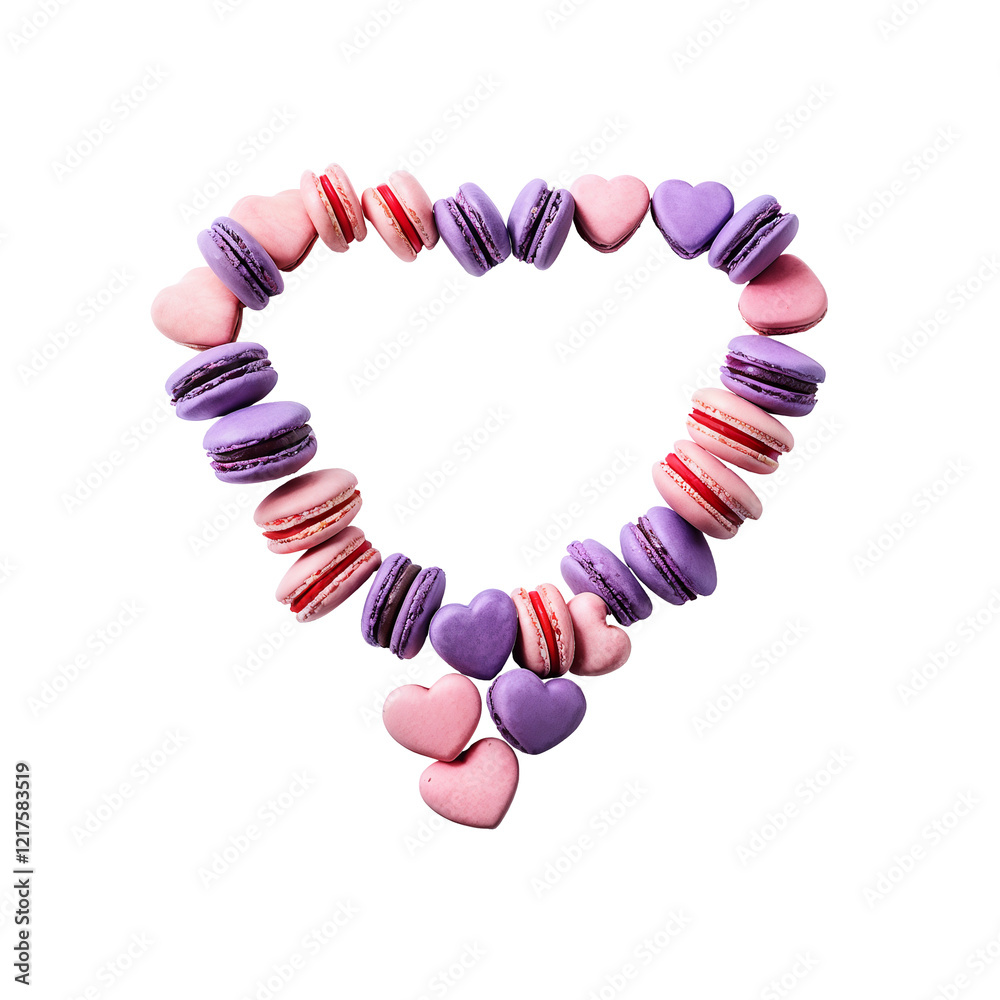 Obraz premium isolated heart shape macaroon cookies