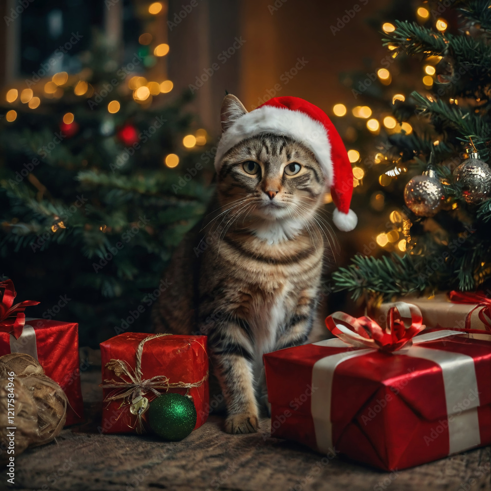 Obraz premium Holiday Cat