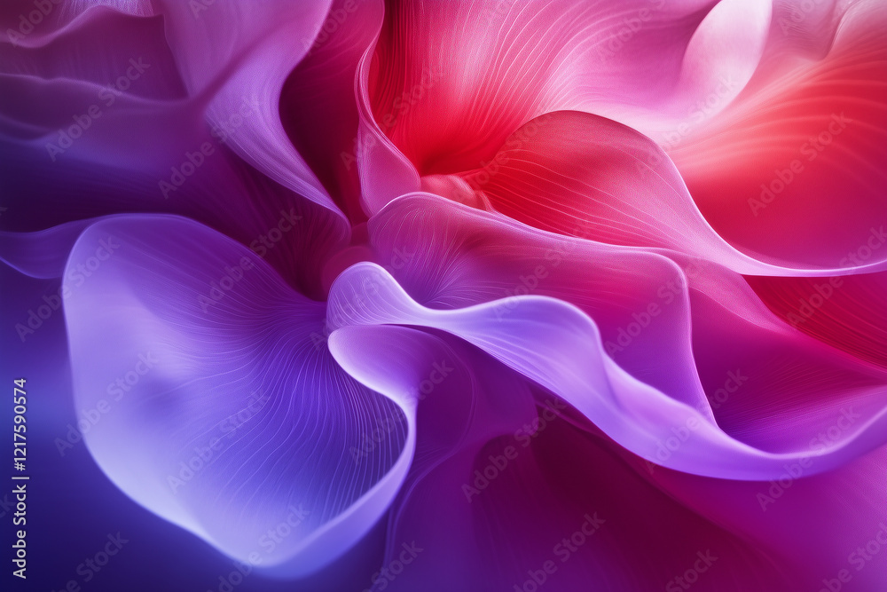 Obraz premium Abstract blend of soundwaves and flowing textures in vibrant colors creates a mesmerizing visual experience