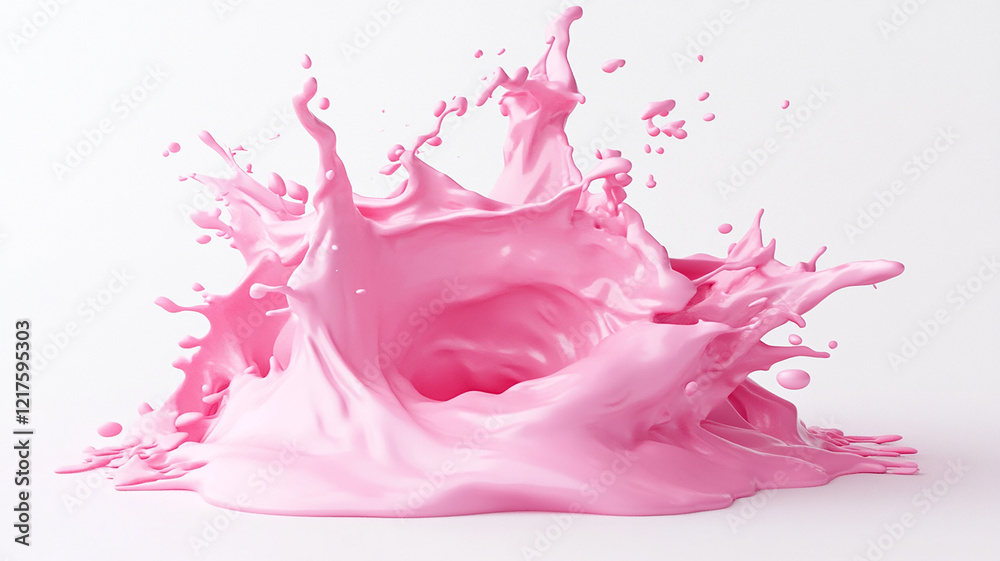 A vibrant pink paint splash captured mid air with a realistic texture and dynamic motion, isolated on a white background for a striking visual effect.
A vibrant pink paint splash captured mid air with a realistic texture and dynamic motion, isolated on a white background for a striking visual effect.