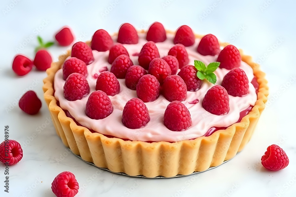 image en gros plan d'une tarte aux framboises image en gros plan d'une tarte aux framboises
