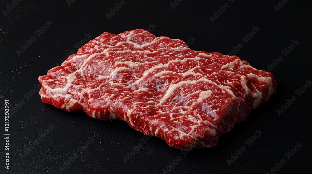Fototapeta premium Sizzling marbled beef ribeye steak gourmet kitchen food dark background close-up culinary art
