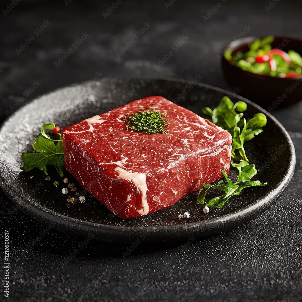 Wagyu steak dinner preparation kitchen food culinary close-up gourmet textures Wagyu steak dinner preparation kitchen food culinary close-up gourmet textures