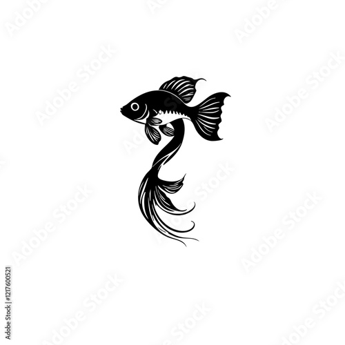 Fancy Goldfish Vector Logo Design