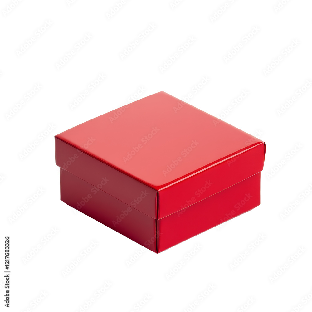 A vibrant red box resting on a clean transparent surface, perfect for special gifts or decorative storage ideas, red box on transparent background A vibrant red box resting on a clean transparent surface, perfect for special gifts or decorative storage ideas, red box on transparent background