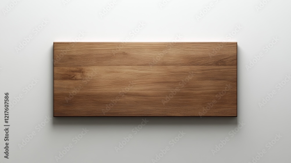 Naklejka premium Sleek Polished Wooden Nameplate on Horizontal Surface