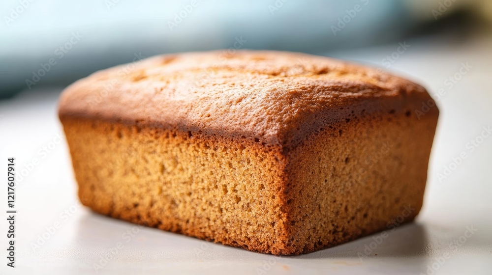 Freshly baked loaf of brown bread on a light background with Copy Space for text placement Freshly baked loaf of brown bread on a light background with Copy Space for text placement