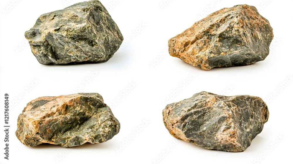 Obraz premium Isolated Stones on White Background for Design Use
