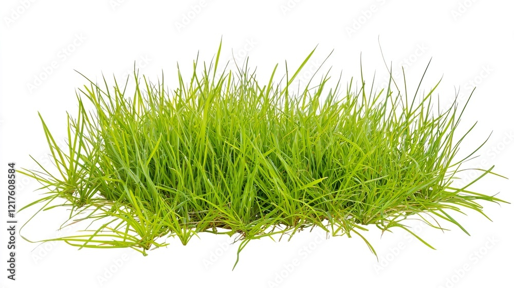 Lush Green Grass Patch Isolated on White Background for Nature Themes Lush Green Grass Patch Isolated on White Background for Nature Themes