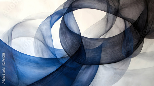Abstract misty blue and charcoal swirls for dynamic fluid art.illustration