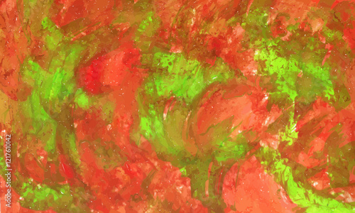 green red background watercolor