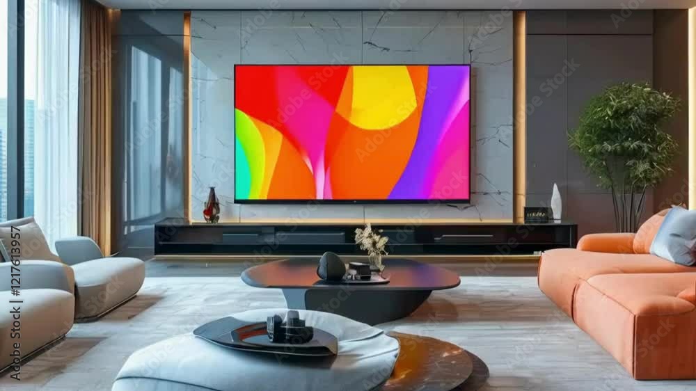 Modern Colorful TV Display

