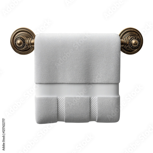 Hotel Spa Hand Towel on Antique Brass Holder 