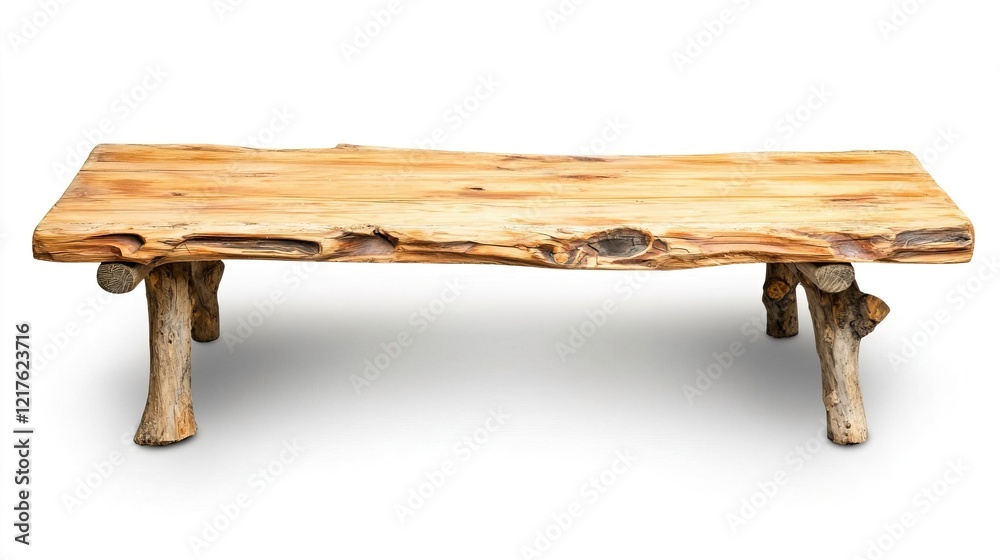 Rustic Wooden Coffee Table with Natural Finish and Unique Design Rustic Wooden Coffee Table with Natural Finish and Unique Design