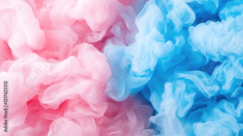 Colorful smoke clouds in pink and blue hues creating a textured background with Copy Space for text placement.