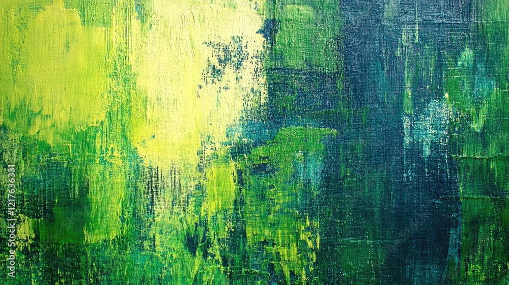 Fototapeta premium Abstract green and yellow textured background artwork with copy space for text or graphics